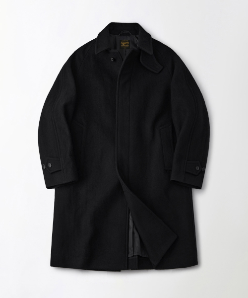 MELTON WOOL BALMACAAN COAT_BLACK