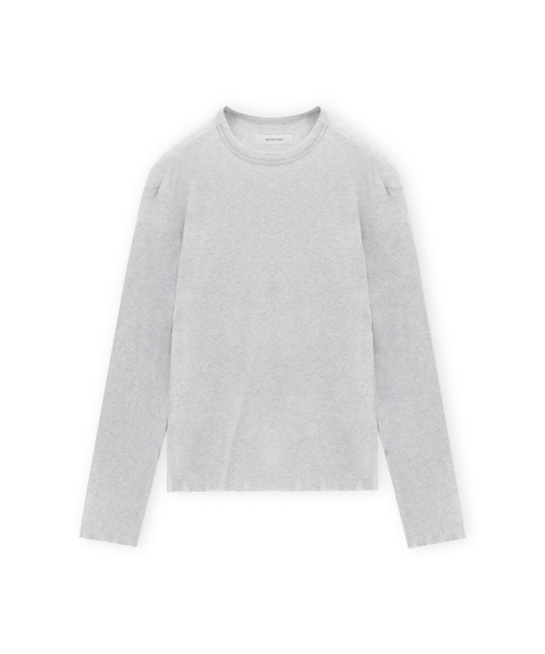Cashmere Cut Off Long Sleeve, Light Grey