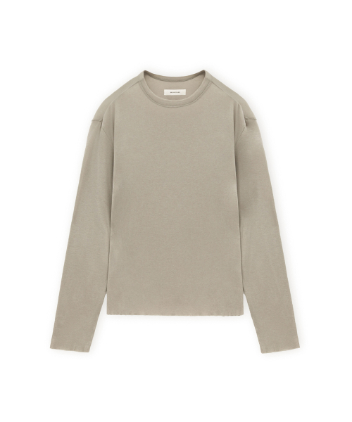 Cashmere Cut Off Long Sleeve, Beige