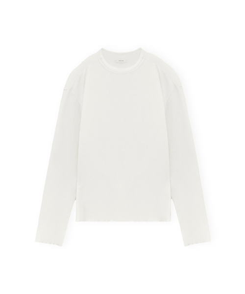 Cashmere Cut Off Long Sleeve, White