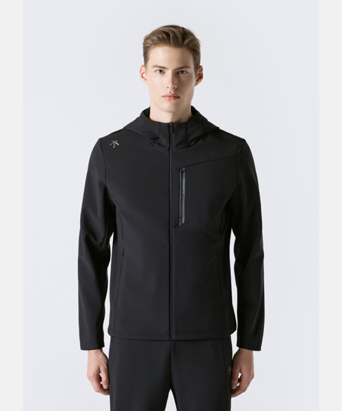 Men's Engineered Bonded Fleece Woven Jacket Black SR411UWTO1 — Main product photo
