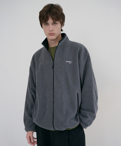 던스트 포 맨 UNISEX ZIP-UP FLEECE SWEATSHIRT_UDJU6D135_CHARCOAL GREY