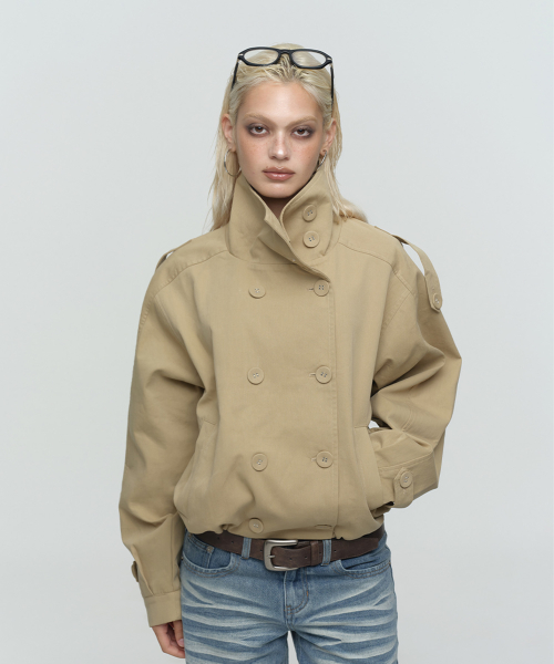 노베라 벌룬 크롭 자켓_베이지 Novera Balloon Crop Jacket_Beige