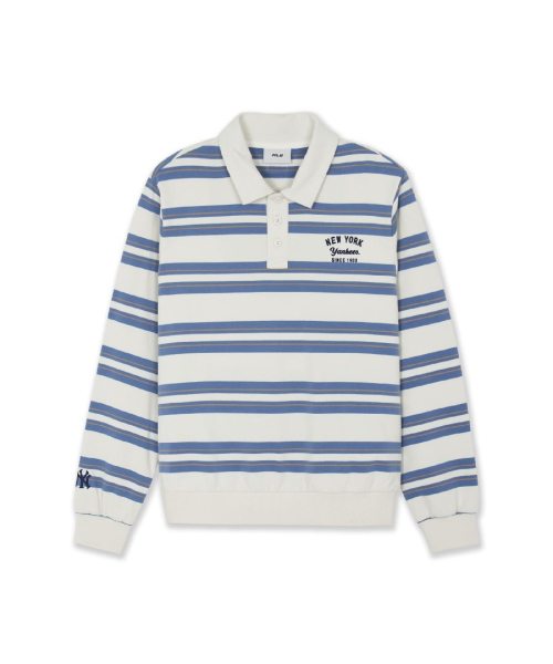 Basic Stripe Collar Button Sweatshirts