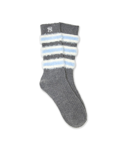 Fluffy Stripe Crew Socks