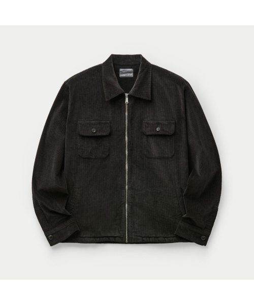 CROSSLEY WAFFLE CORDUROY FULL ZIP JACKET SOUAW26001BKX