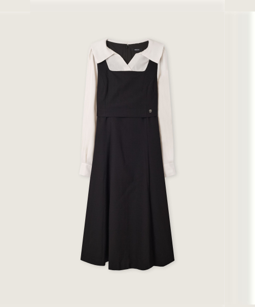 Open-Collar Long Woven-Match One-Piece RMOWG4TST1