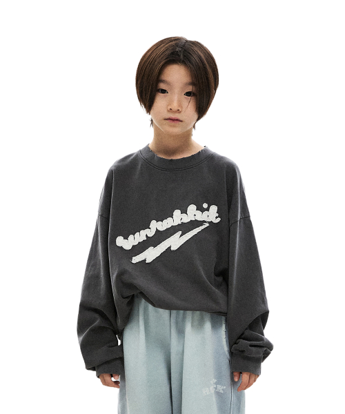 런레빗 Rock VTG Tshirt Charcoal