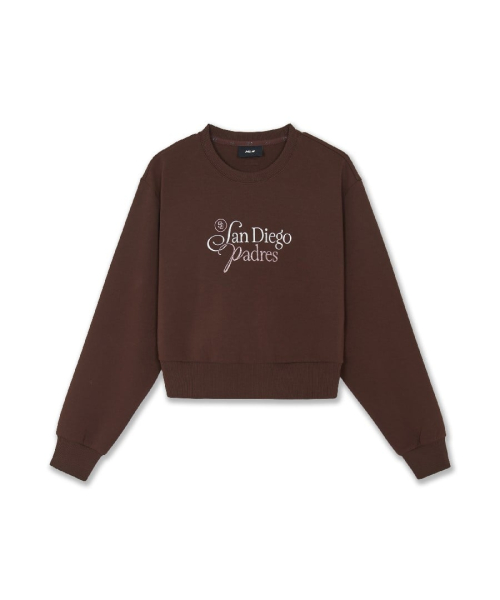 WOMENS BASIC SERIFF BIG LETTERING LOGO SWEATSHIRTS