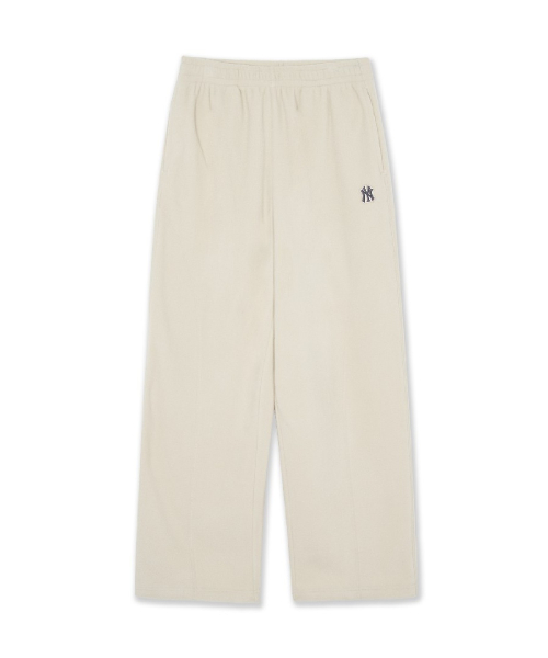 BASIC SMALL LOGO FLEECE STITCH WIDE PANTS