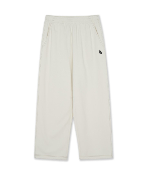 Basic Small Logo Brushed Wide Pants