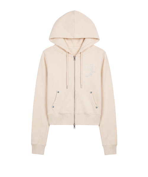 엠블럼 글리터 후드집업_크림 Emblem Glitter Hood Zip-Up_Cream