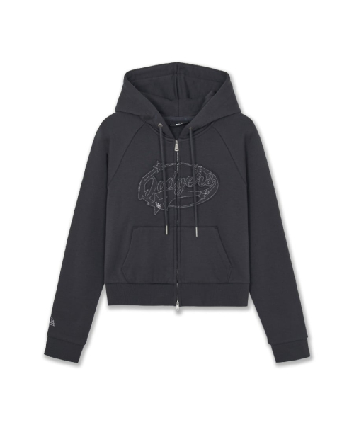 WomenS Varsity Vintage Letter Graphic Brushed Hood Zip Up