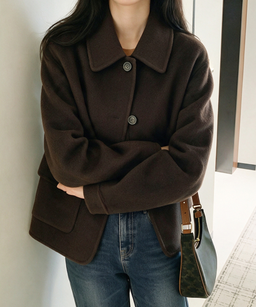 로엠 하이넥 카라 숏코트 RMJHG4VR21