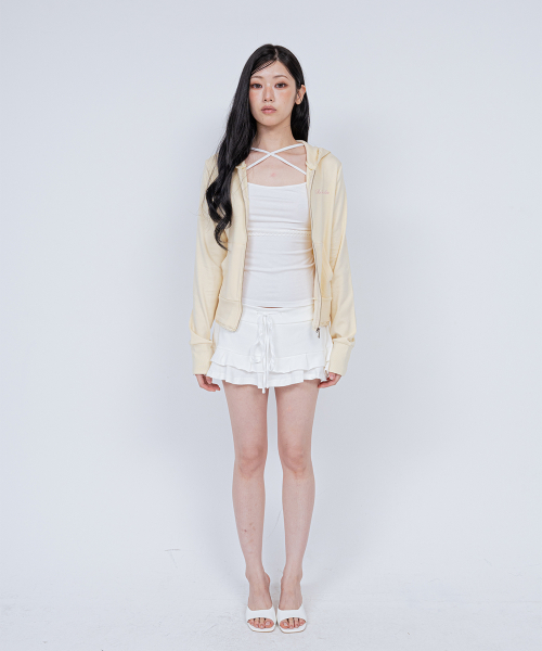 BELLA HOOD ZIP UP LEMON YELLOW