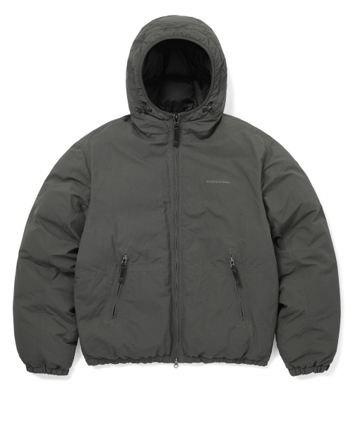 Washed Down Puffer Jacket Charcoal