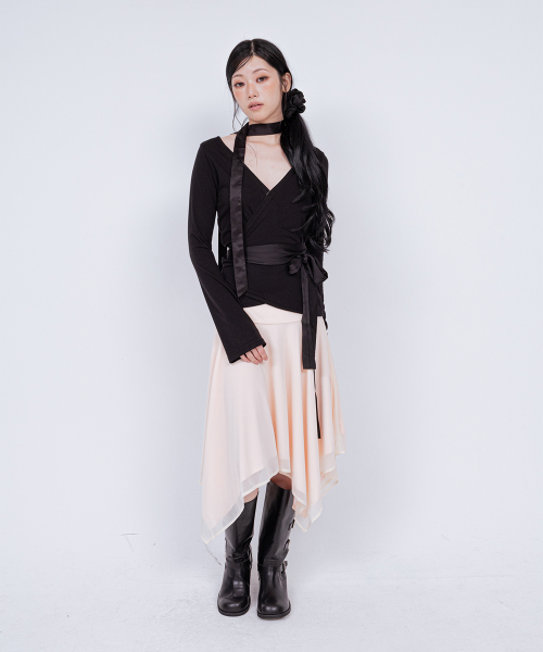 DOUBLE WRAP CARDIGAN BLACK
