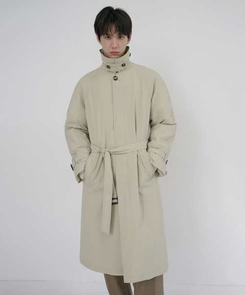 던스트 포 맨 UNISEX PADDED BALMACAAN COAT_UDCO6D141_SOFT BEIGE