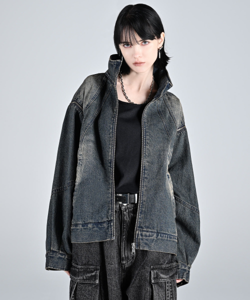 아들러 3way Zip Sleeve Blast Denim Blouson