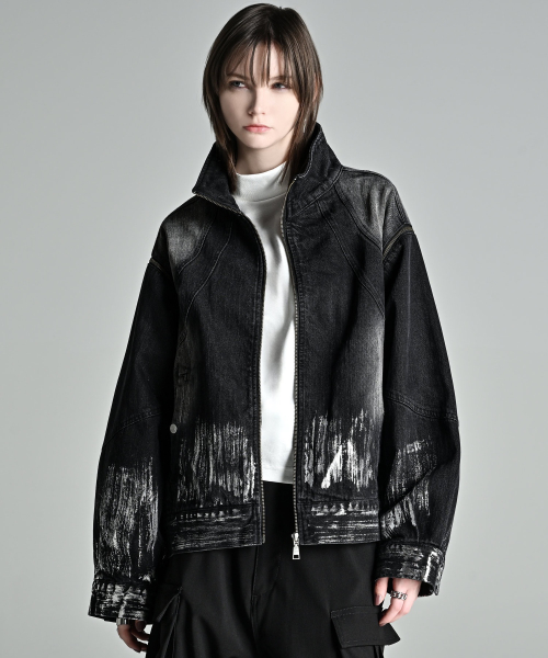 3way Zip Sleeve Blast Denim Blouson — Main product photo