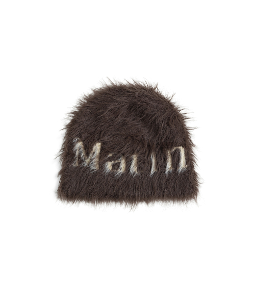 마뗑킴 MATIN HAIRY KNIT BEANIE IN BROWN