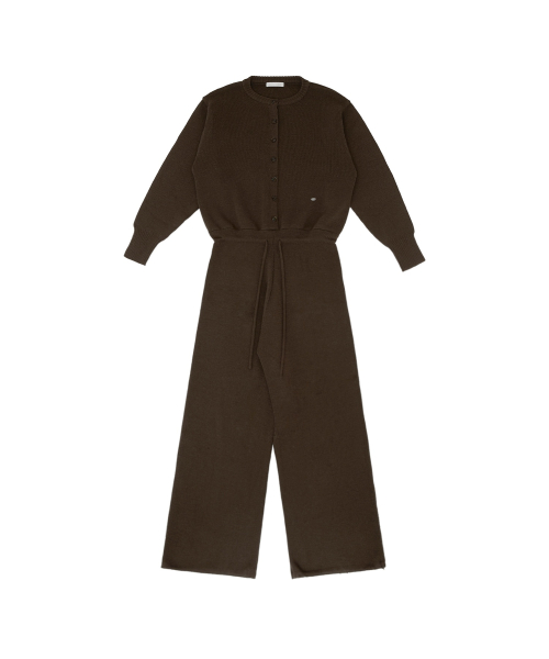 피브비 Wool Blend Knit Jumpsuit (chocolate brown)