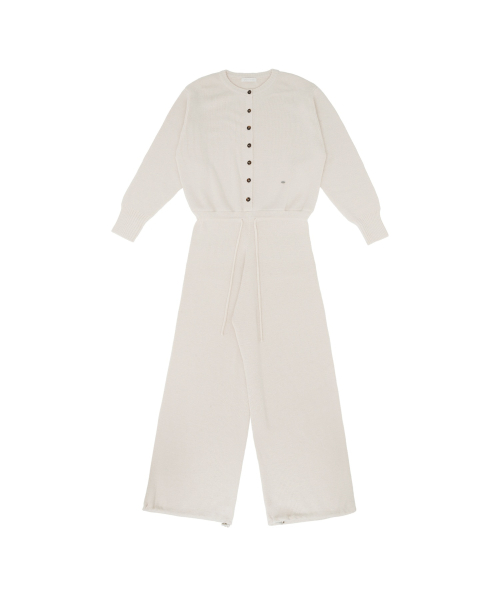 피브비 Wool Blend Knit Jumpsuit (sand beige)