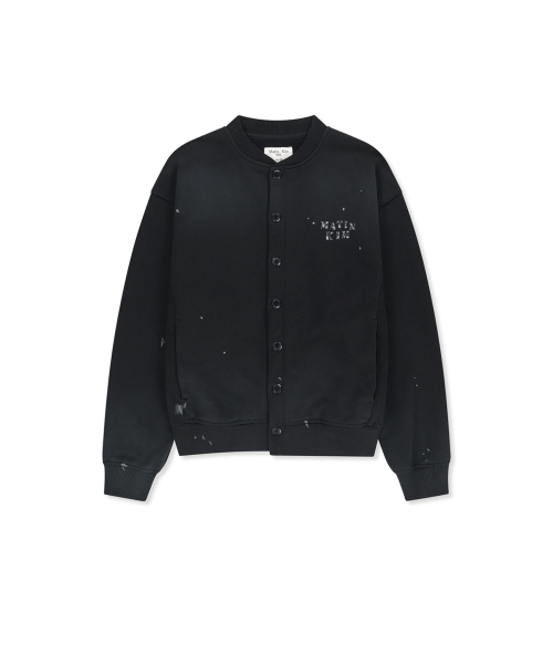 DUSTY WASHED BUTTON UP JUMPER IN BLACK