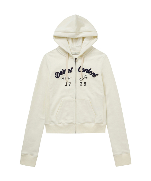 CONTENT SLIM HOOD ZIP - UP IN IVORY