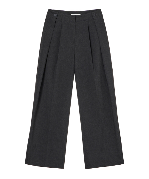 WRAP-FRONT TROUSERS IN CHARCOAL