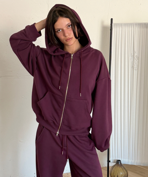 EASY HOOD ZIP-UP (DARK PURPLE)