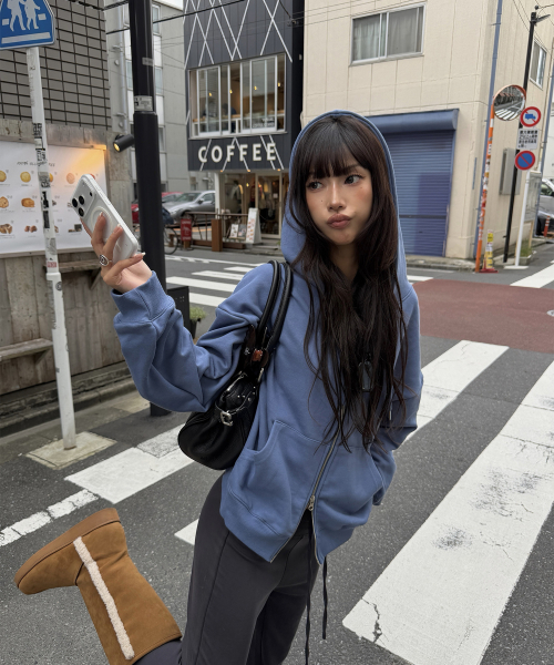 EASY HOOD ZIP-UP (VINTAGE BLUE)