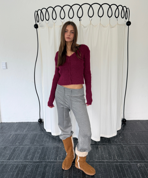 MELLOW FUR CARDIGAN (PLUM)