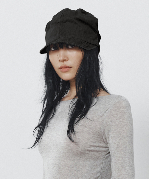 나체 VINTAGE PINTUCK CAP BLACK