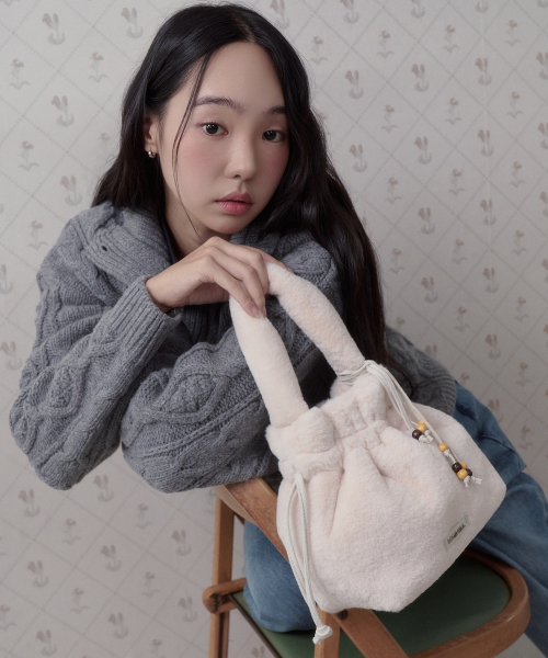 PONY Fur STRING Tote Bag_35091TT(3color)
