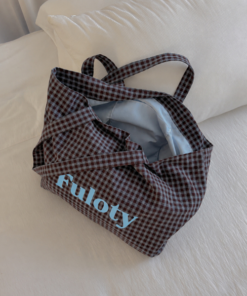 풀로티 Check eco bag brown