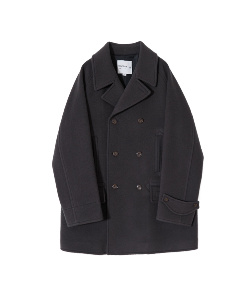 홀리선 Captain Wool Twill Pea Coat Charcoal