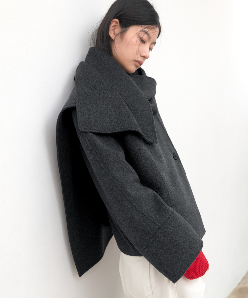 아틀리에 나인 (CT-1494)MUFFLER HANDMADE SHORT COAT S
