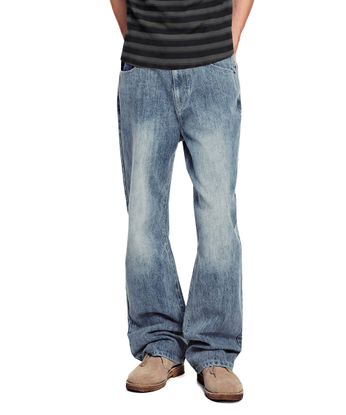 세컨모놀로그 [옷미새 미홀 콜라보]Semi Flared Jeans [BLUE]_SEPT090BLUE