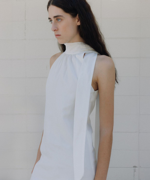 앤니즈 Lene tie halter dress (white)