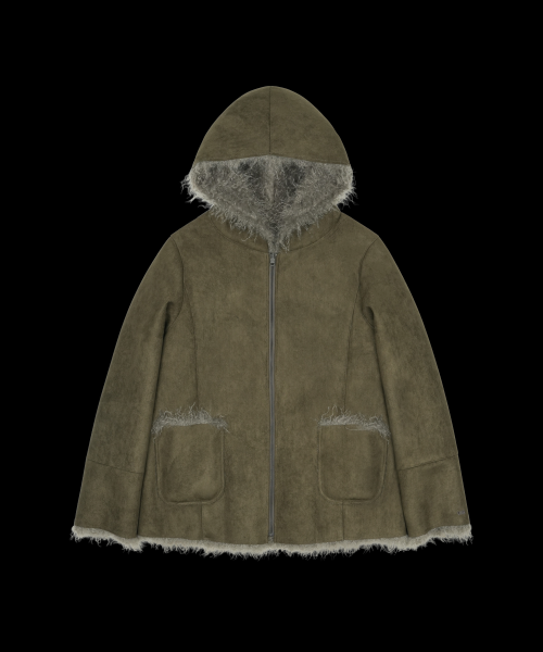 [Second Release] 038 REVERSIBLE HOODED MUSTANG JACKET MUD KHAKI