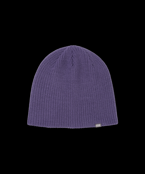 038 HEAVY KNIT BEANIE PURPLE