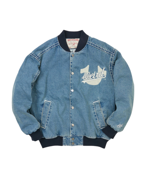 트루릴리젼 WEIRD X TRUE RELIGION DENIM VARSITY JACKET - INDIGO