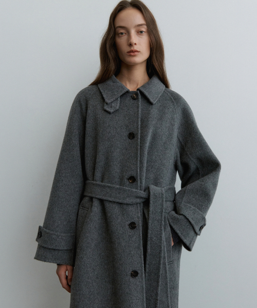 노운베러 Balmacan handmade wool Coat [KNFW08CT03]_Charcoal