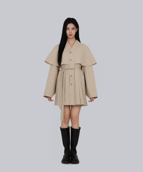 신서울 칼깃 트렌치 코트 드레스