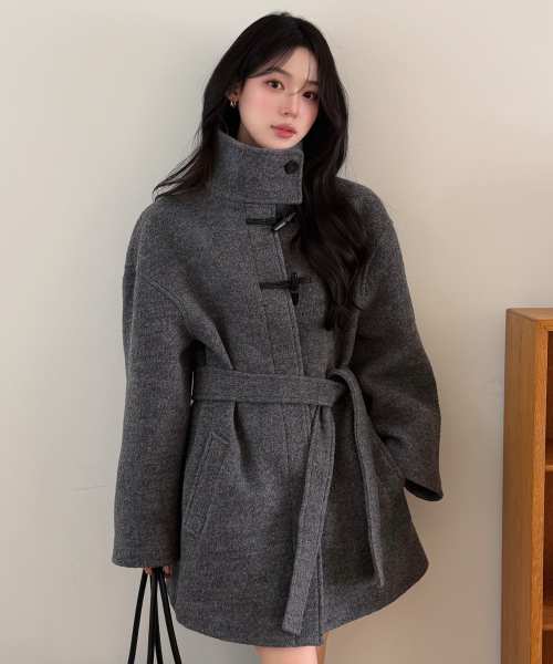 로브로브 오웬 울 하프 코트_MELANGE GREY