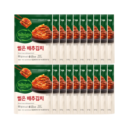 CJ제일제당 비비고 썰은배추김치 60g x20개