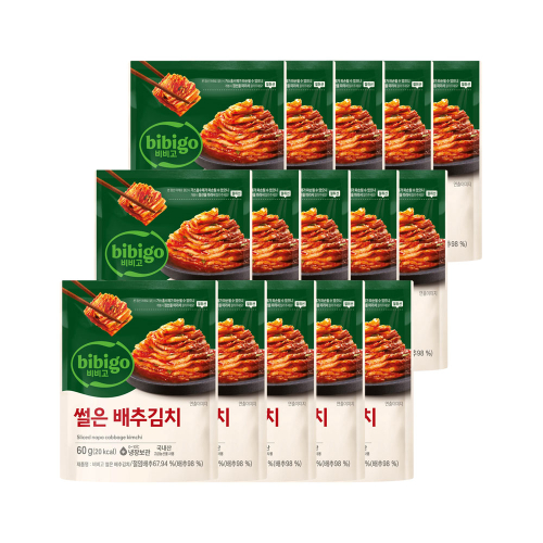 CJ제일제당 비비고 썰은배추김치 60g x15개