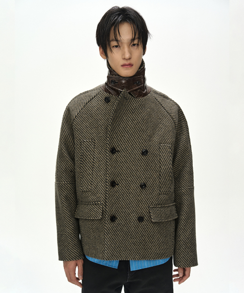 앤더슨벨 BRIGHTON WOOL PEA COAT (BROWN)