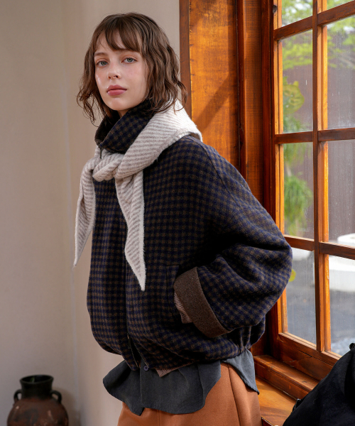 피그먼트 [WOOL]양면체크집업코트 (QYJP260110)